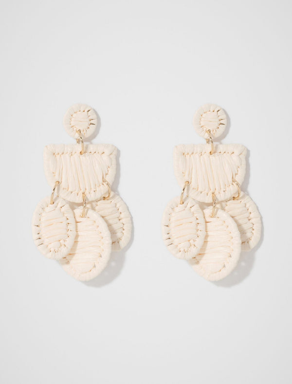 Alaia Weave Drop Earrings 0 Ivory Gold Forever New