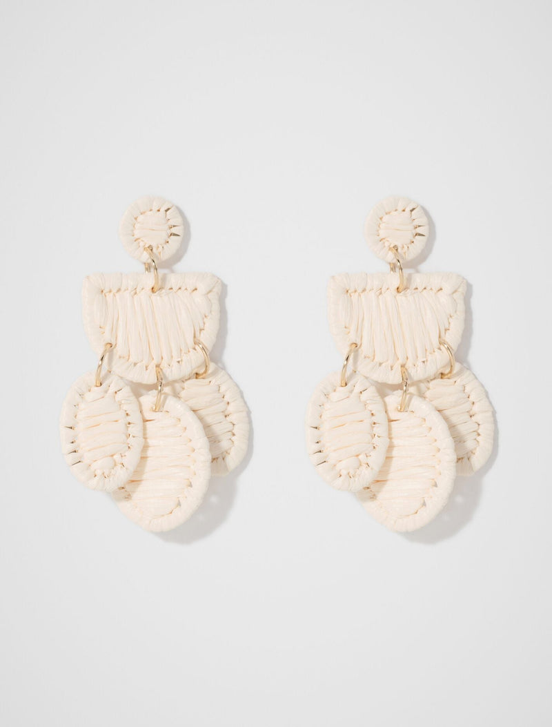 Alaia Weave Drop Earrings 0 Ivory Gold Forever New