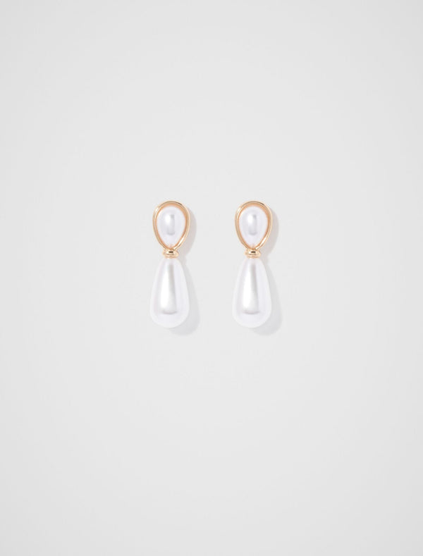 Margot Pearl Teardrop Earrings 0 Pearl Gold Forever New