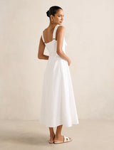 Kara Petite Tie Front Linen Midi Dress Forever New