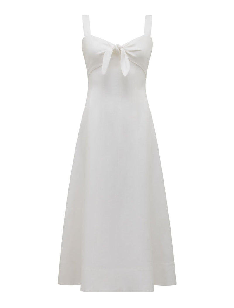 Kara Petite Tie Front Linen Midi Dress Forever New