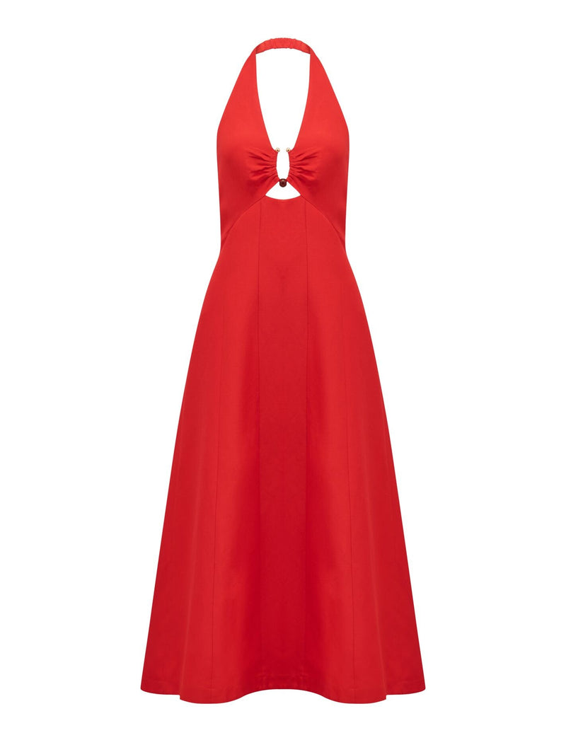 Angie Petite Hardware Linen Midi Dress Forever New