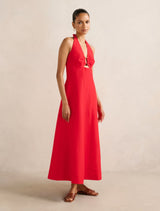 Angie Petite Hardware Linen Midi Dress Forever New