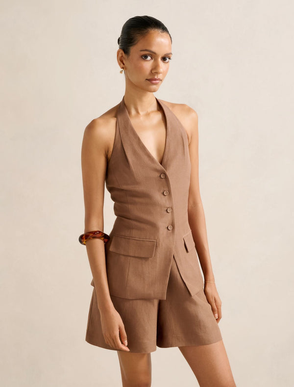Saxon Petite Halter Waistcoat Forever New