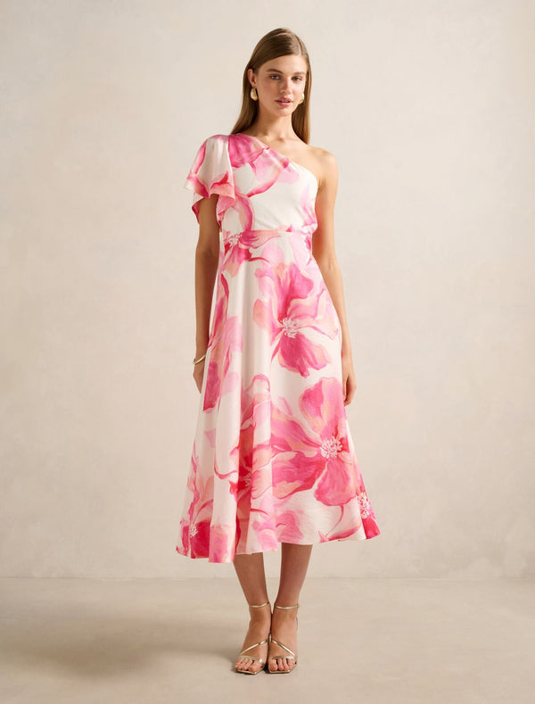 Mattea One Shoulder Midi Dress Maia Floral Forever New
