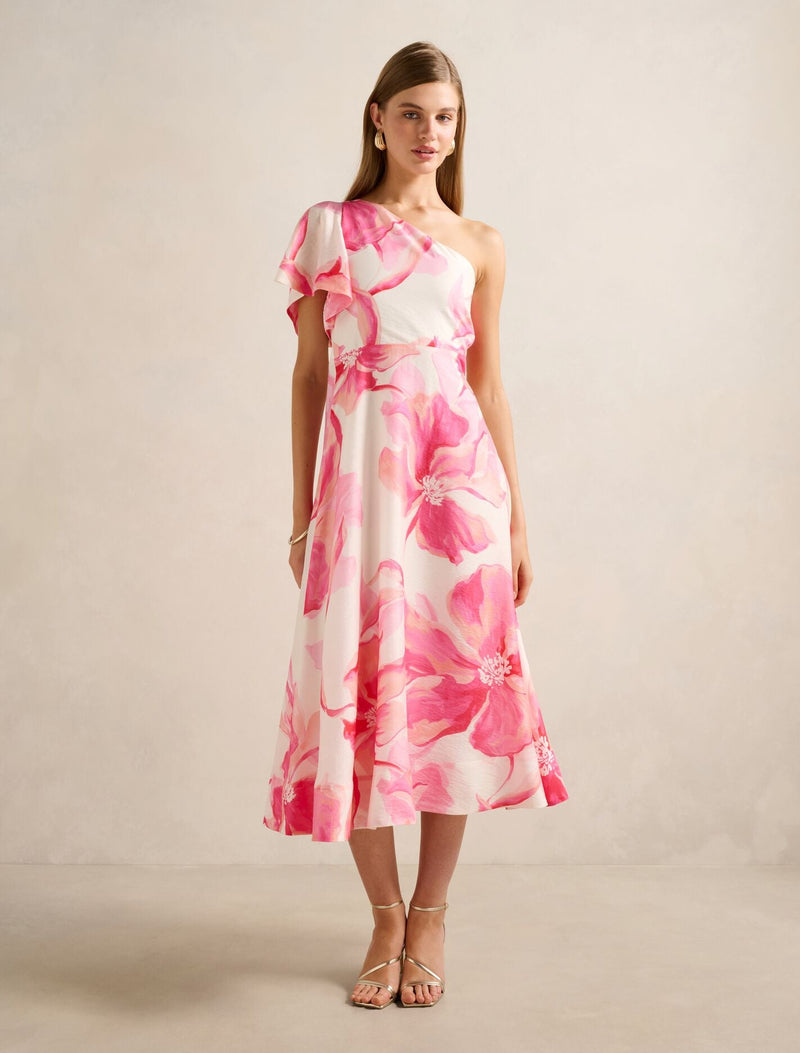 Mattea One Shoulder Midi Dress Maia Floral Forever New