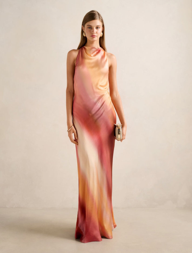 Andie Satin Backless Maxi Dress Soraya Ombre | Forever New Andie Satin Backless Maxi Dress Soraya Ombre | Forever New