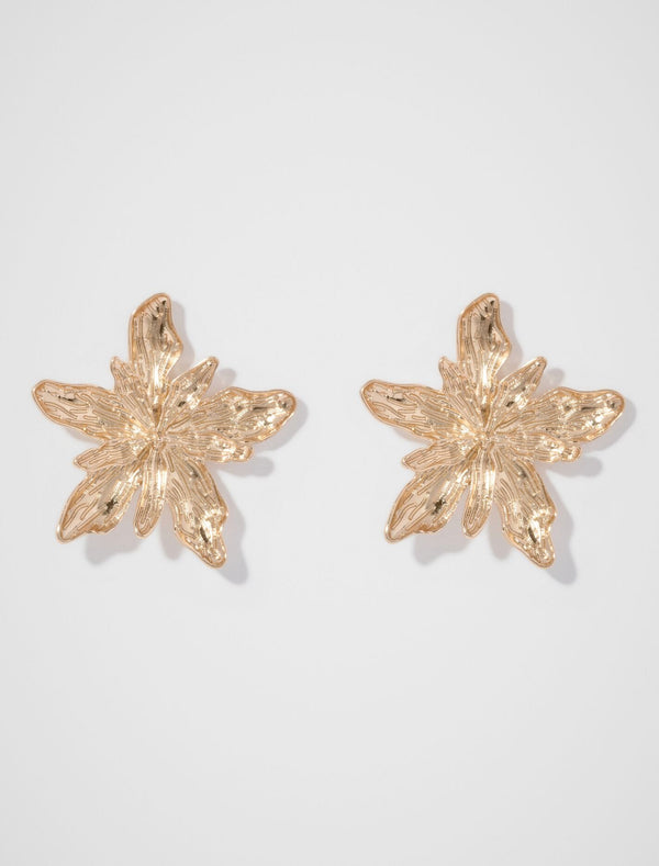 Signature Josephine Large Flower Earrings 0 Gold Forever New