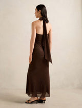 Ariana Halter Heatseal Maxi Dress Forever New