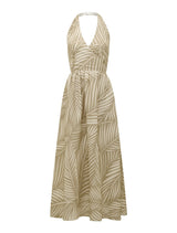 Lilian Wrap Linen Halter Midi Dress Forever New