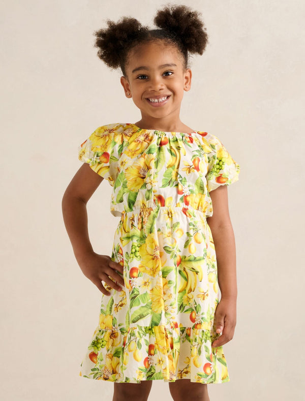 Belle Cut-Out Girls Dress Domenica Floral Forever New