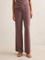 Willow Wide Leg Pants Mocha Pinstripe Set Forever New
