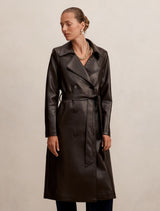 Sabina Pu Trench Coat Dark Chocolate Forever New