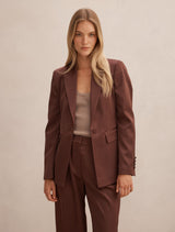 Solana Satin Single Breasted Blazer Forever New