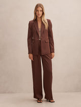 Solana Satin Single Breasted Blazer Forever New
