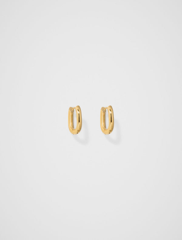 Candice Rectangle Huggie Earrings 0 Gold Plated Forever New