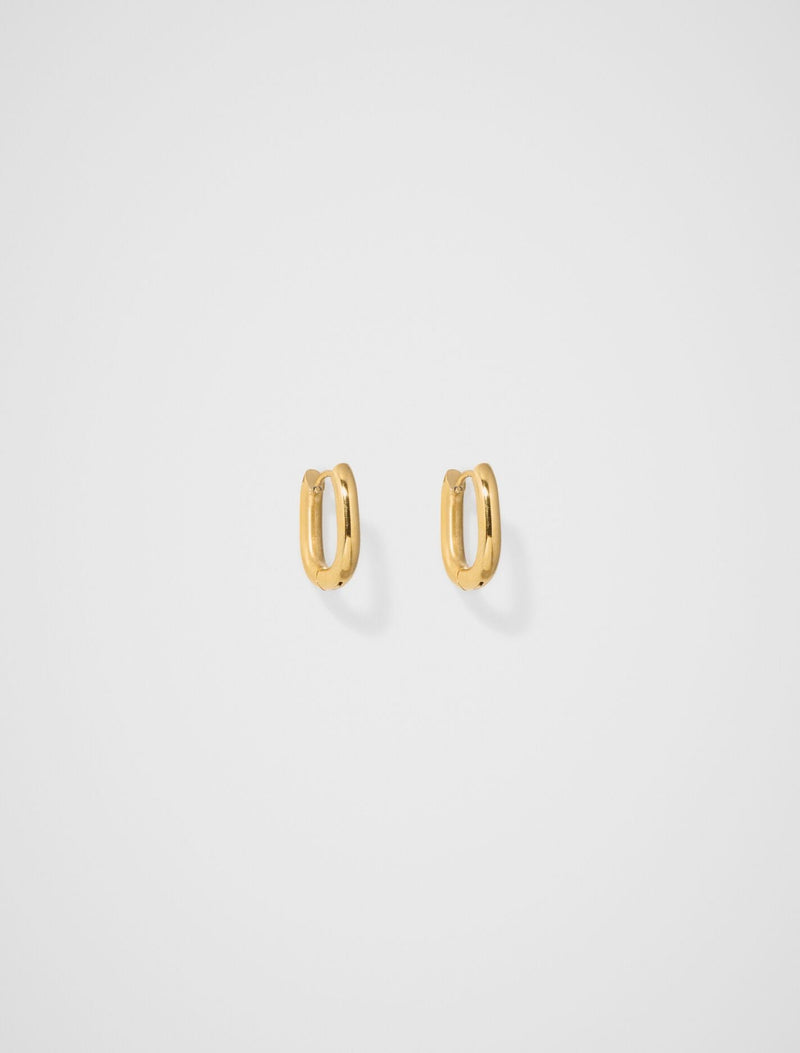 Candice Rectangle Huggie Earrings 0 Gold Plated Forever New