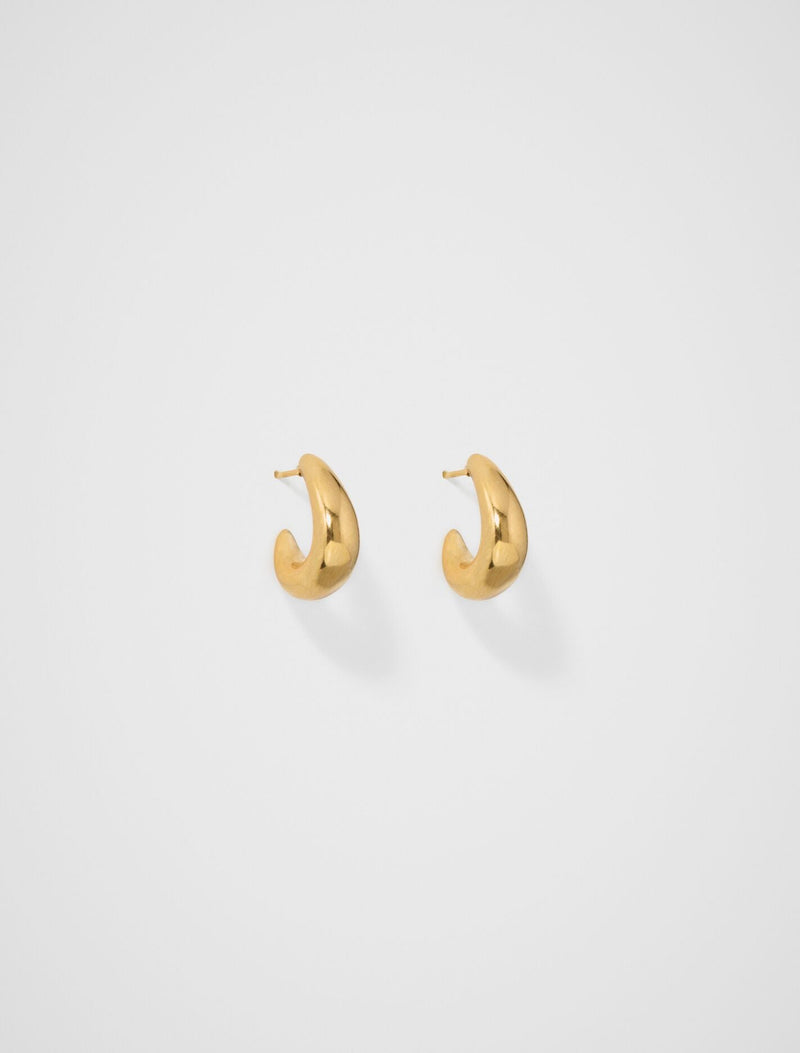 Gabbie Curve Hoop Earrings 0 Gold Plated Forever New