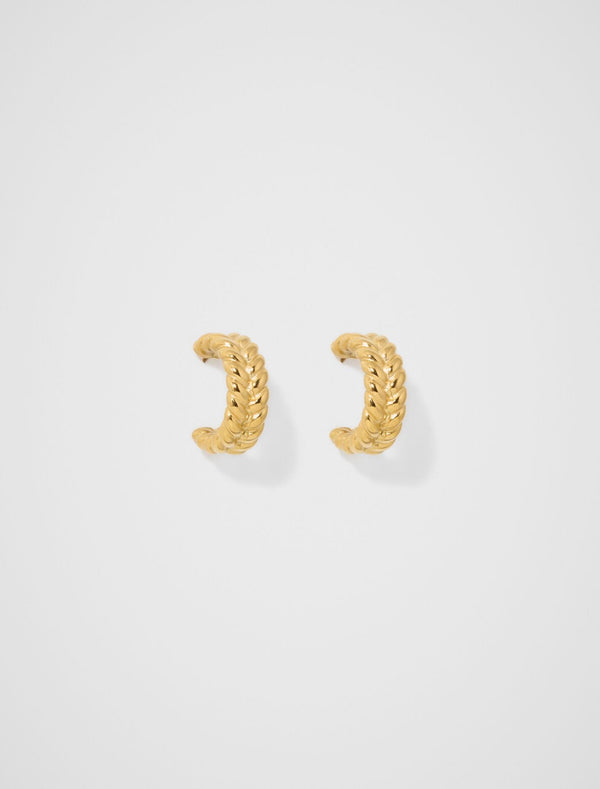 Selena Plait Hoop Earrings 0 Gold Plated Forever New