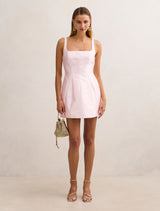 Kaitlyn Structured Satin Mini Dress