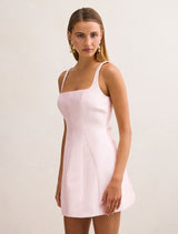 Kaitlyn Structured Satin Mini Dress