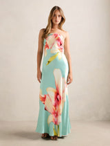 Estelle Satin Strapless Maxi Dress Capella Floral Forever New