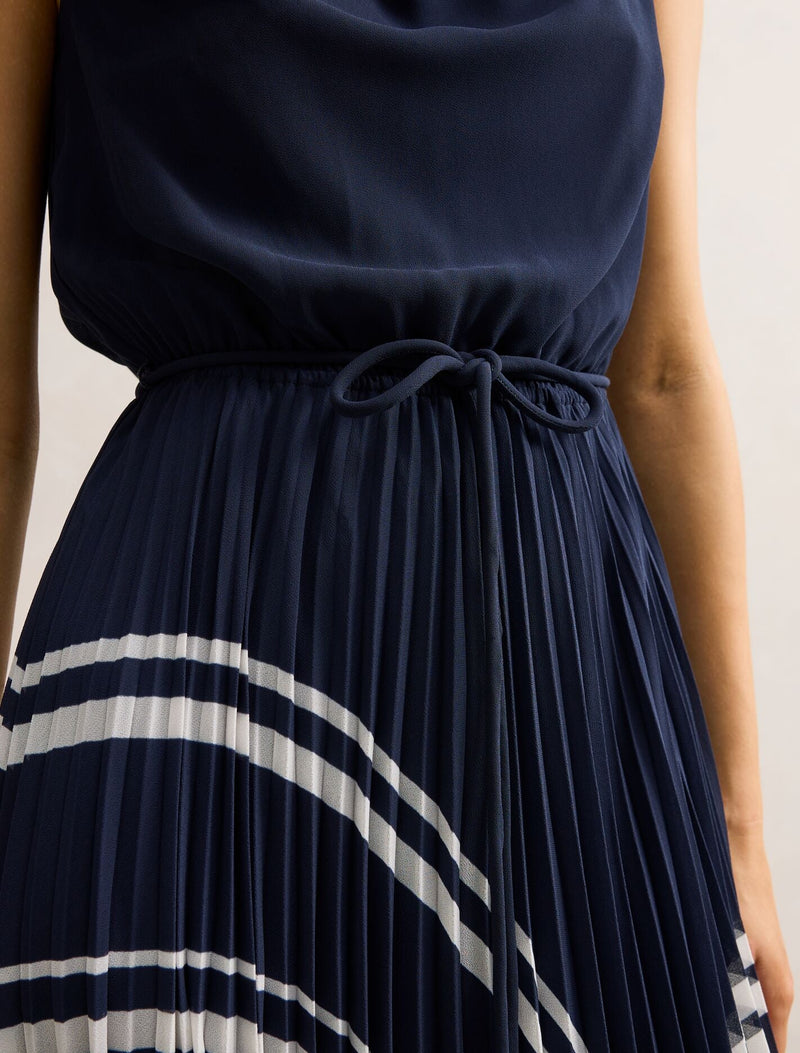 Addie Pleated Skirt Midi Dress Marnie Stripe | Forever New Addie Pleated Skirt Midi Dress Marnie Stripe | Forever New