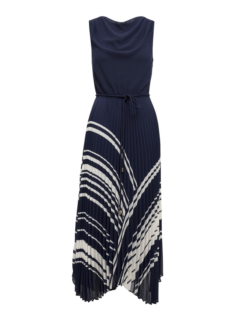 alc addie pleated midi dress Addie Pleated Skirt Midi Dress Marnie Stripe