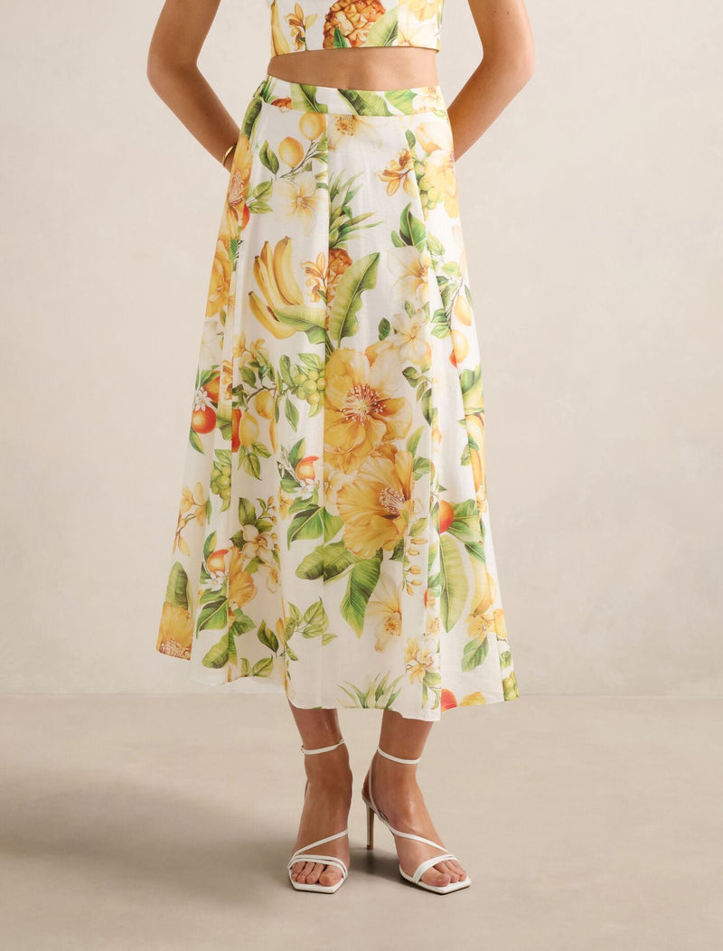 Alina Circle Midi Skirt Domenica Floral Co-Ord Forever New