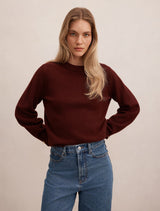 Ellie Cuff Detail Sweater Vintage Merlot Forever New