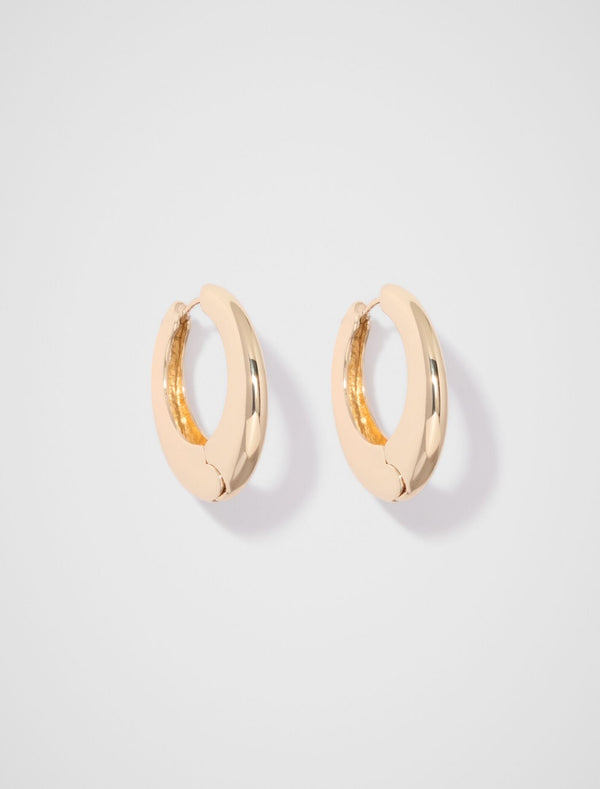 Signature Tia Thick Hinge Hoop Earrings 0 Gold Forever New