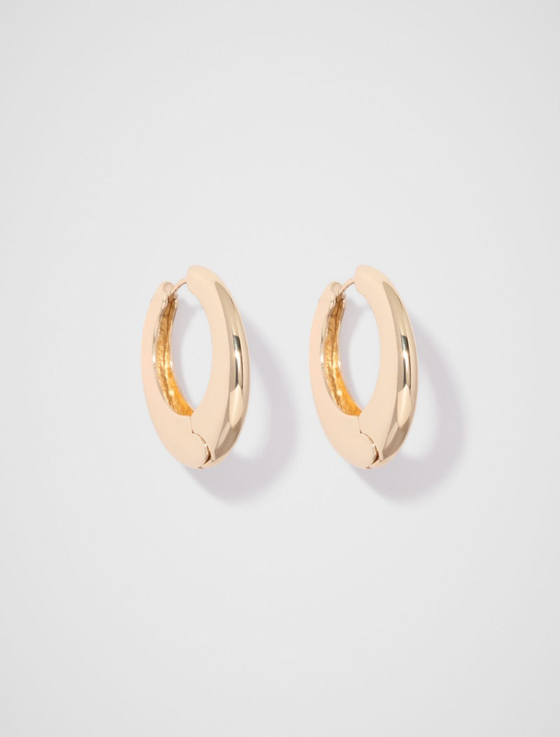 Signature Tia Thick Hinge Hoop Earrings 0 Gold Forever New