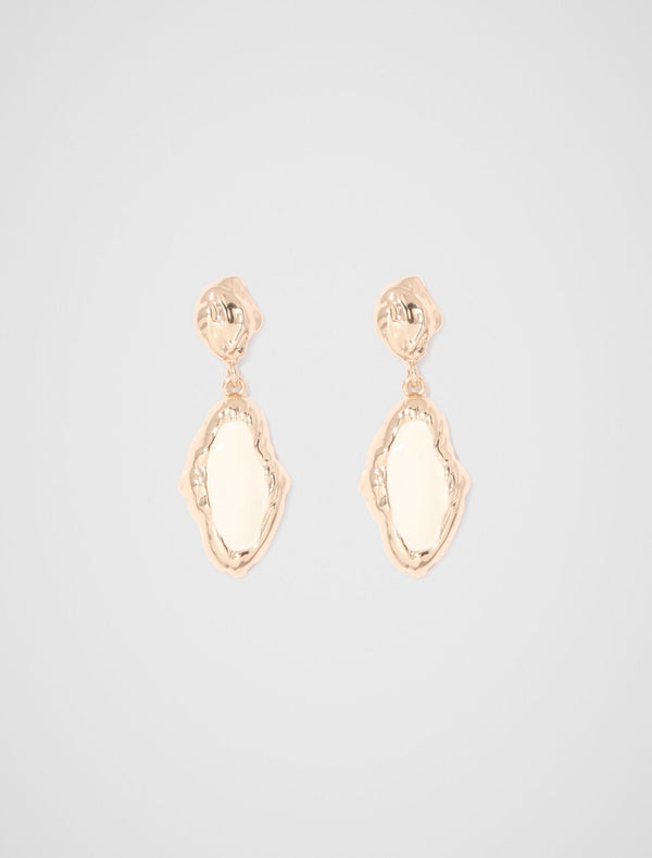 Signature Martha Molten Drop Earrings 0 Gold Ivory Forever New