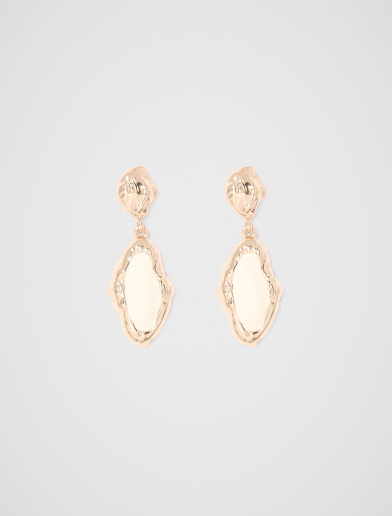 Signature Martha Molten Drop Earrings 0 Gold Ivory Forever New