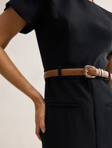 Bailee Belted Tailored Midi Dress