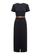 Bailee Belted Tailored Midi Dress