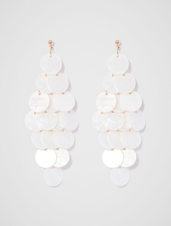 Signature Daliah Disc Drop Earrings 0 Ivory Gold Forever New