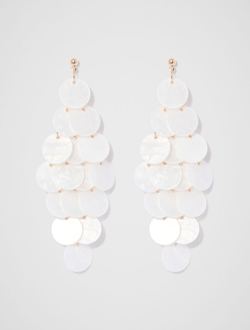 Signature Daliah Disc Drop Earrings 0 Ivory Gold Forever New