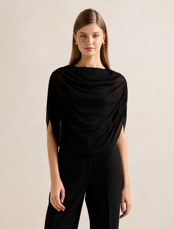Drew Draped Top Black Forever New