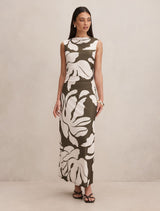 Allegra Mesh Midi Dress Ravina Abstract Forever New