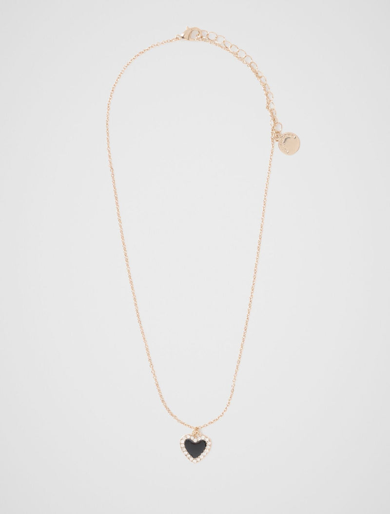 Honour Heart Necklace 0 Black Gold Forever New