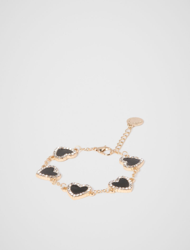 Honour Heart Bracelet 0 Black Gold Forever New