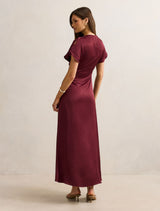 Genevieve Satin Drape Maxi Dress Forever New