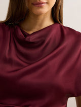 Genevieve Satin Drape Maxi Dress Forever New