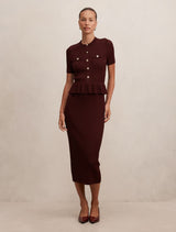 Tahlina Stitch Interest Midi Dress Vintage Merlot Forever New