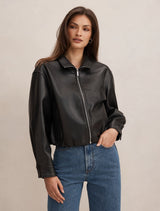 Julia Pu Funnel Neck Jacket Black Forever New