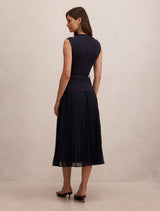 Lorelei Woven Mixed Midi Dress Forever New