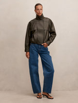 Angela Oversized Pu Bomber Forever New