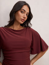 Paige Flutter Sleeve Tie Back Top Forever New