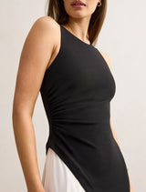 Candace Halter Contrast Maxi Dress